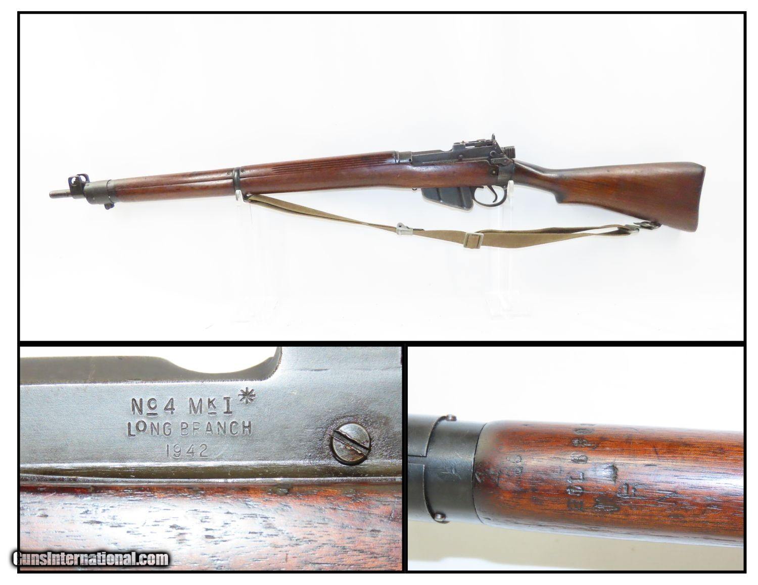 1942 Date WORLD WAR II Era LONG BRANCH Enfield No. 4 Mk1 C&R MILITARY Rifle  Primary INFANTRY Weapon of ENGLAND & CANADA