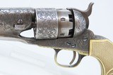 c1866 ENGRAVED Antique COLT Model 1860 ARMY .44 Caliber Percussion REVOLVER
With RELIEF CARVED Mexican Eagle ANTIQUE IVORY Grip - 8 of 20