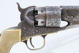c1866 ENGRAVED Antique COLT Model 1860 ARMY .44 Caliber Percussion REVOLVER
With RELIEF CARVED Mexican Eagle ANTIQUE IVORY Grip - 17 of 20