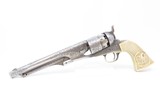 c1866 ENGRAVED Antique COLT Model 1860 ARMY .44 Caliber Percussion REVOLVER
With RELIEF CARVED Mexican Eagle ANTIQUE IVORY Grip - 20 of 20