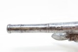 c1770s ENGRAVED Antique HARRISON of LONDON Queen Anne FLINTLOCK Pistol .45With Cast SILVER POMMEL Cap and INLAYS - 17 of 18