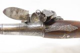 c1770s ENGRAVED Antique HARRISON of LONDON Queen Anne FLINTLOCK Pistol .45With Cast SILVER POMMEL Cap and INLAYS - 8 of 18
