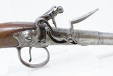 c1770s ENGRAVED Antique HARRISON of LONDON Queen Anne FLINTLOCK Pistol .45With Cast SILVER POMMEL Cap and INLAYS - 6 of 18