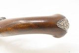 c1770s ENGRAVED Antique HARRISON of LONDON Queen Anne FLINTLOCK Pistol .45With Cast SILVER POMMEL Cap and INLAYS - 13 of 18