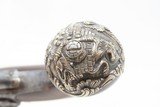 c1770s ENGRAVED Antique HARRISON of LONDON Queen Anne FLINTLOCK Pistol .45With Cast SILVER POMMEL Cap and INLAYS - 16 of 18
