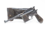 German MAUSER C96 Broomhandle Pistol PRE-WWII Chambered in 7.63x25mm C&RWith LEATHER HOLSTER - 2 of 22