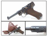Double Dated 1917/1920 WORLD WAR I DWM Semi-Auto 9mm GERMAN LUGER PistolIconic WWI German Military Sidearm with Shoulder Holster!