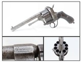 BELGIAN Antique LEFAUCHEUX Pinfire 10-Shot Double Action .45 Cal RevolverRare Large Cylinder Pinfire Revolver - 1 of 17