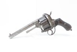 BELGIAN Antique LEFAUCHEUX Pinfire 10-Shot Double Action .45 Cal RevolverRare Large Cylinder Pinfire Revolver - 2 of 17