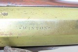BRITISH Brass Barrel Flintlock BLUNDERBUSS w BAYONET Collins/Winton Antique Birmingham Proofed Close Range Shotgun - 13 of 20