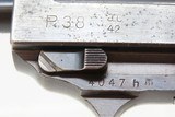 c1942 World War II WALTHER "ac/42" Code P.38 GERMAN 9x19mm Luger Pistol C&R Semi-Auto Third Reich Sidearm with HOLSTER! - 10 of 23
