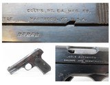 1920 COLT Model 1908 .380 ACP Caliber Semi-Automatic VEST POCKET Pistol C&R ROARING TWENTIES Manufactured; Colt’s Smallest Semi-Auto - 1 of 19