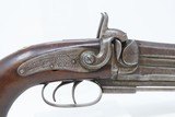 Mid-19th Century Antique European Double Barrel OVER/UNDER PERCUSSION PistolLarge Martial Type Pistol with Captive Ramrod - 15 of 16
