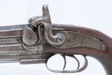 Mid-19th Century Antique European Double Barrel OVER/UNDER PERCUSSION PistolLarge Martial Type Pistol with Captive Ramrod - 4 of 16