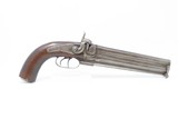 Mid-19th Century Antique European Double Barrel OVER/UNDER PERCUSSION PistolLarge Martial Type Pistol with Captive Ramrod - 13 of 16