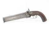 Mid-19th Century Antique European Double Barrel OVER/UNDER PERCUSSION PistolLarge Martial Type Pistol with Captive Ramrod - 2 of 16