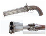 Mid-19th Century Antique European Double Barrel OVER/UNDER PERCUSSION PistolLarge Martial Type Pistol with Captive Ramrod - 1 of 16