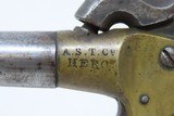 Antique AMERICAN STANDARD TOOL COMPANY “Hero” Brass Frame PERCUSSION Pistol - 6 of 17