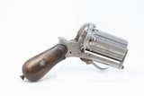 Antique FRENCH Multi Barrel FOLDING TRIGGER .36 Caliber Pinfire PEPPERBOX
Pocket Size European 1860s Double Action Self Defense Pistol - 12 of 14