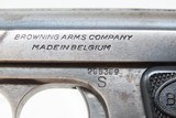 Belgian FN BROWNING “BABY” Model Semi-Automatic .25 ACP Caliber C&R Pistol
Made by FABRIQUE NATIONALE in Herstal, Belgium - 6 of 19