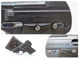 Austrian STEYR PIEPER Model 1909 .25 ACP Caliber SEMI-AUTOMATIC Pistol C&RMade circa the 1920s in Austria with HOLSTER - 1 of 19
