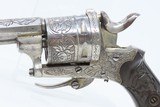 ENGRAVED 1880s Antique LEIGE PROOFED Folding Trigger 7.65mm Cal. Revolver
European DOUBLE ACTION Self Defense Sidearm - 4 of 16