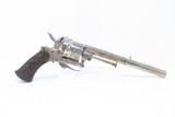ENGRAVED 1880s Antique LEIGE PROOFED Folding Trigger 7.65mm Cal. Revolver
European DOUBLE ACTION Self Defense Sidearm - 13 of 16
