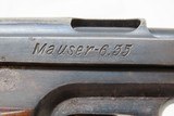 Pre-WWI GERMAN Mauser Model 1910 .25 ACP Semi-Automatic C&R POCKET Pistol German Side Arm Chambered in 6.35mm Browning Auto - 16 of 20