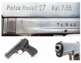 WORLD WAR II NAZI German OCCUPIED CZECH Semi-Auto CZ Model 27 Pistol C&RBlue Finished, Nazi Occupied Czechoslovakia - 1 of 20