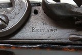 Early-1800s Brit Antique W. KETLAND .65 Caliber FLINTLOCK Pistol Large Bore With Handsome Striped Maple Stock - 6 of 18