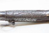 ENGRAVED, DAMASCUS Folding Trigger CONCEALED SIDE HAMMER Pistol .50 Antique European Pocket Carry Sidearm - 11 of 16