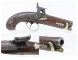 1850s Antique DERINGER Pistol .36 Caliber PERCUSSION Pocket Concealed Carry With Engraved German Silver Hardware - 1 of 16