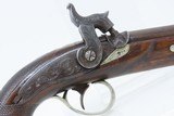 1850s Antique DERINGER Pistol .36 Caliber PERCUSSION Pocket Concealed Carry With Engraved German Silver Hardware - 4 of 16
