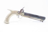 ENGRAVED ALL METAL Saw Handle Pistol by MANTON German Silver Antique Mid-1800s Birmingham Made SILVER Pistol - 2 of 19