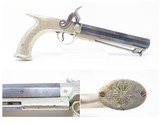 ENGRAVED ALL METAL Saw Handle Pistol by MANTON German Silver Antique Mid-1800s Birmingham Made SILVER Pistol