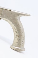 ENGRAVED ALL METAL Saw Handle Pistol by MANTON German Silver Antique Mid-1800s Birmingham Made SILVER Pistol - 17 of 19