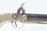 ENGRAVED ALL METAL Saw Handle Pistol by MANTON German Silver Antique Mid-1800s Birmingham Made SILVER Pistol - 4 of 19