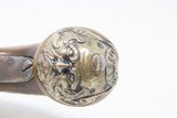 1780s ENGLISH FLINTLOCK Pistol by JOHN PARKES SILVER MASK POMMEL 44 Antique With Intricate Silversmith Work - 11 of 17