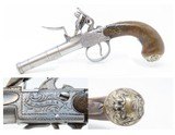 1780s ENGLISH FLINTLOCK Pistol by JOHN PARKES SILVER MASK POMMEL 44 Antique With Intricate Silversmith Work - 1 of 17
