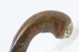 1780s ENGLISH FLINTLOCK Pistol by JOHN PARKES SILVER MASK POMMEL 44 Antique With Intricate Silversmith Work - 3 of 17