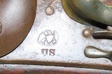 Antique U.S. SPRINGFIELD ARSENAL Model 1816 .69 Caliber FLINTLOCK MusketUnconverted Flintlock Made in 1834 - 7 of 20