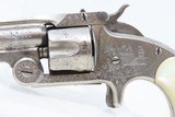 Antique SMITH & WESSON Model 1-1/2 Third Issue .32 SINGLE ACTION Revolver
PANEL SCENE ENGRAVED with PEARL GRIP! - 4 of 19