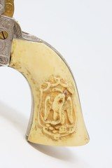 Engraved SILVER/GOLD/NICKEL/IVORY Antique COLT Model 1849 POCKET Revolver
Originally Made in 1852; With Carved Eagle/Snake Grip - 20 of 25