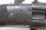 ENGRAVED Antique BRITISH SUPERPOSED .41 Cal Swivel Barrel PERCUSSION Pistol Mid-1800s ENGLISH DERINGER Pocket Pistol - 14 of 17