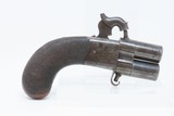 ENGRAVED Antique BRITISH SUPERPOSED .41 Cal Swivel Barrel PERCUSSION Pistol Mid-1800s ENGLISH DERINGER Pocket Pistol - 15 of 17