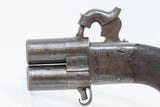 ENGRAVED Antique BRITISH SUPERPOSED .41 Cal Swivel Barrel PERCUSSION Pistol Mid-1800s ENGLISH DERINGER Pocket Pistol - 4 of 17