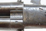 ENGRAVED Antique BRITISH SUPERPOSED .41 Cal Swivel Barrel PERCUSSION Pistol Mid-1800s ENGLISH DERINGER Pocket Pistol - 5 of 17