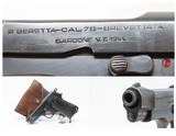 WORLD WAR II Era Italian BERETTA Model 1935 7.65mm C&R SEMI-AUTO Pistol.32 ACP Chambered Pistol with HOLSTER & 2 MAGAZINES - 1 of 23