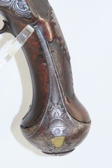 Ornate SPANISH Antique FLINTLOCK Pistol .65 Caliber Single Shot SidearmEngraved Hardware, Carved Stock, Ivory Tipped - 16 of 19
