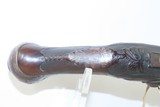 Ornate SPANISH Antique FLINTLOCK Pistol .65 Caliber Single Shot SidearmEngraved Hardware, Carved Stock, Ivory Tipped - 10 of 19